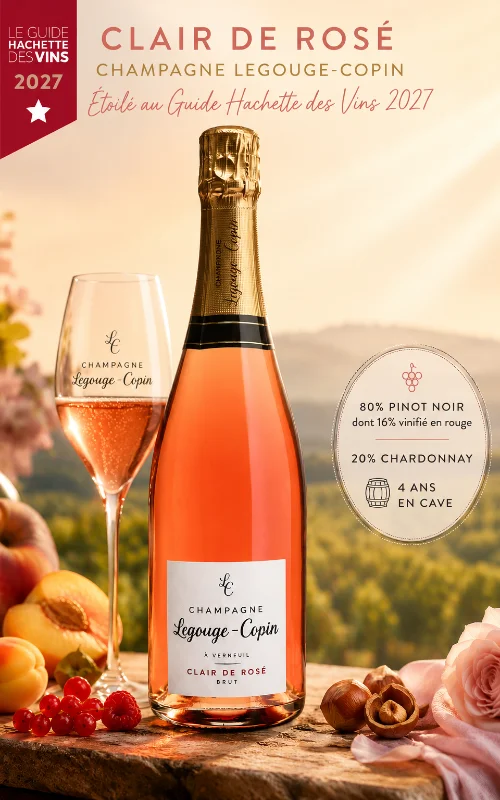 Champagne Clair de Rosé Brut Legouge Copin, étoilé au Guide Hachette des Vins 2027